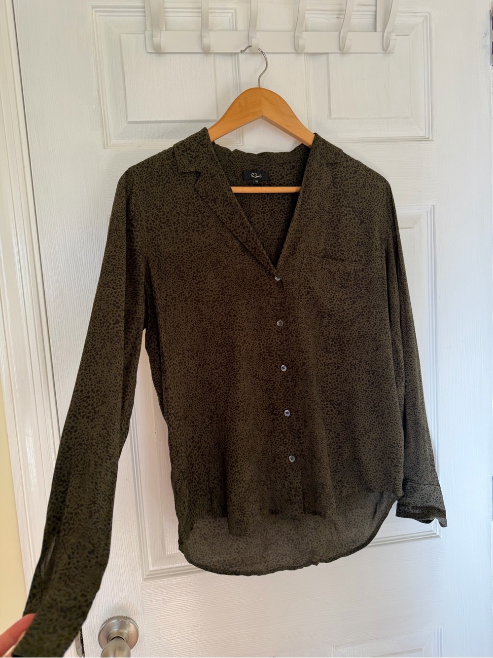 Rails Olive Green Button-Down Blouse